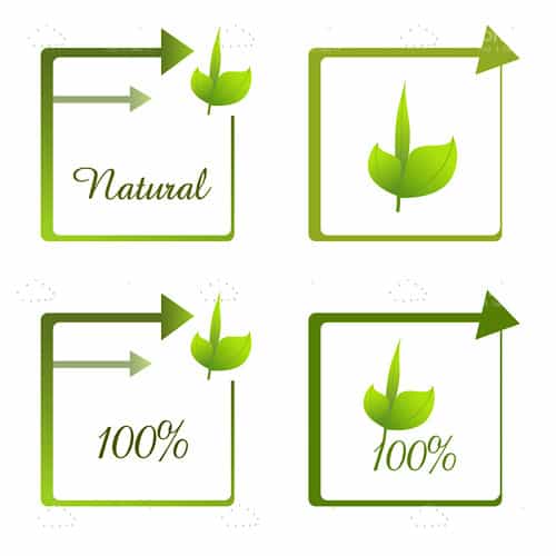 100% Natural Tags in Green